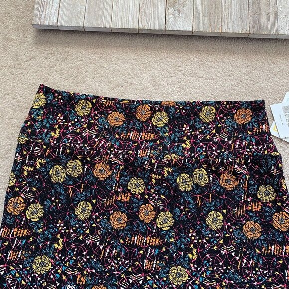 LuLaRoe Cassie Womens XL Floral Abstract Patterned Pull On Pencil Skirt NWT - Picture 9 of 12